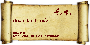 Andorka Alpár névjegykártya